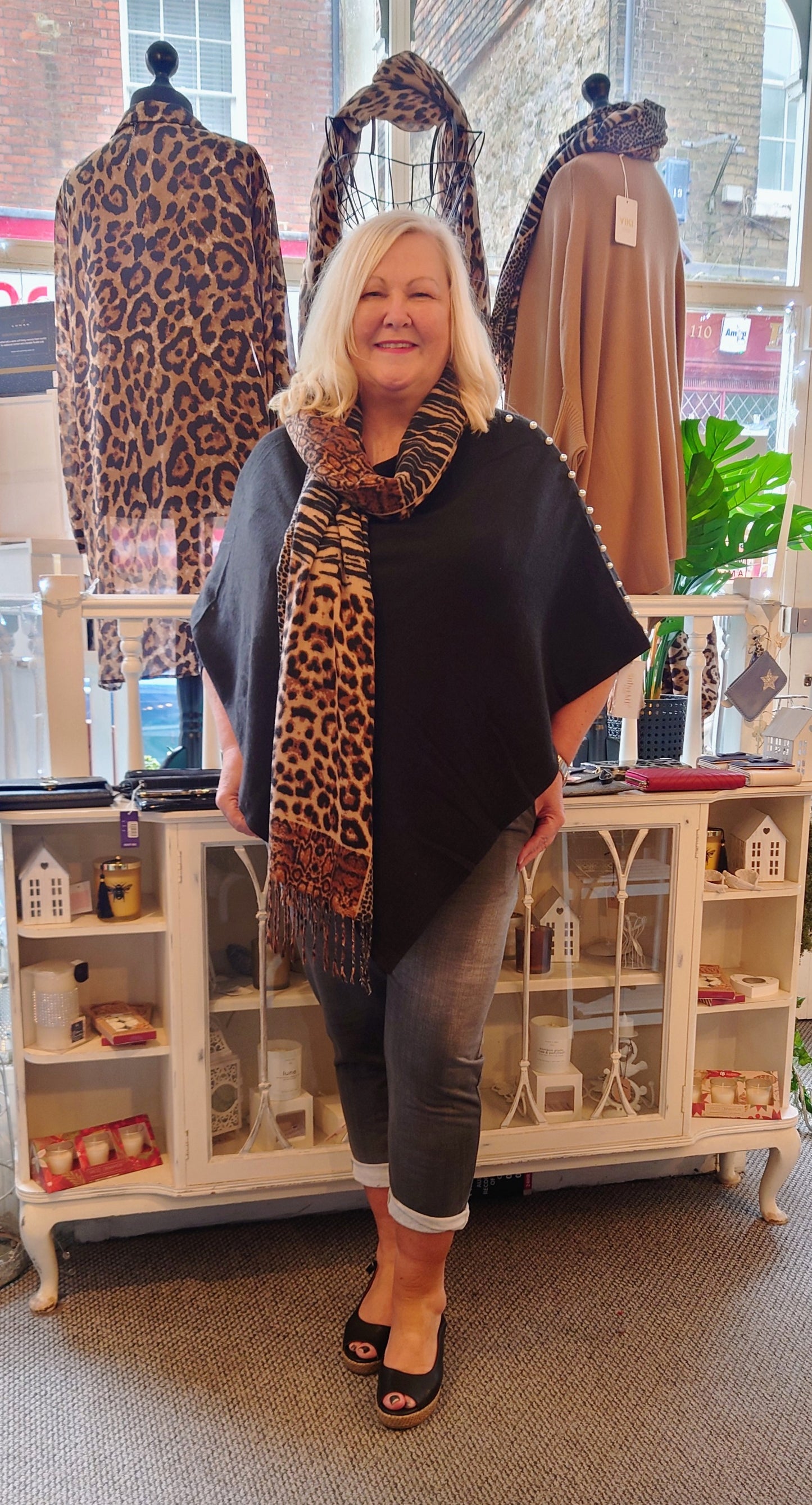 Pearl Detail Poncho