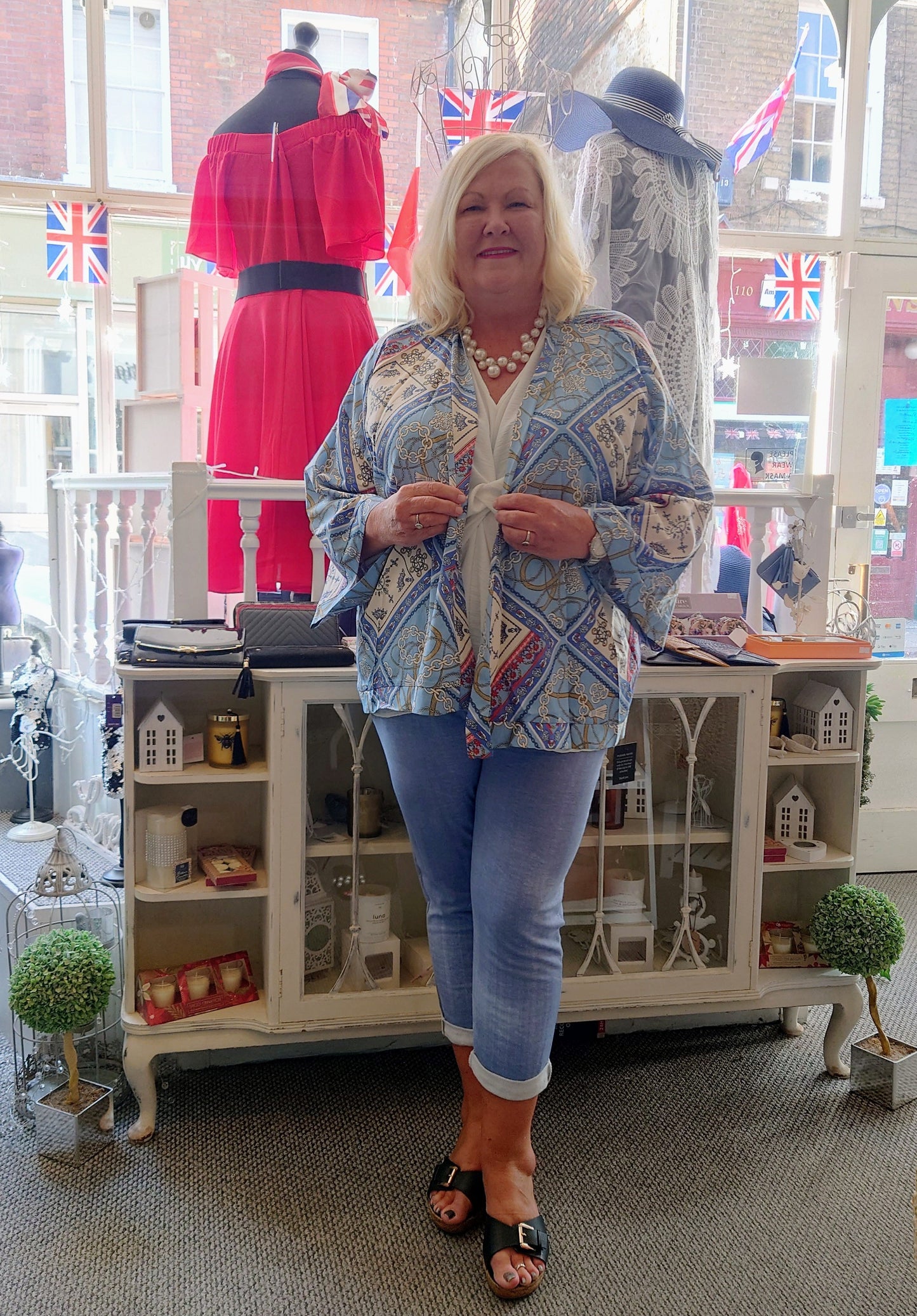 Blue Pattern Kimono Jacket