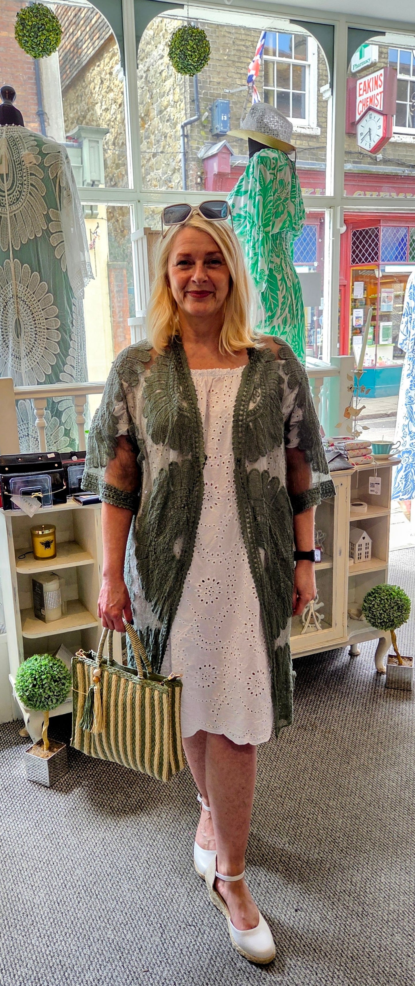 Broderie Anglais Bardot Dress