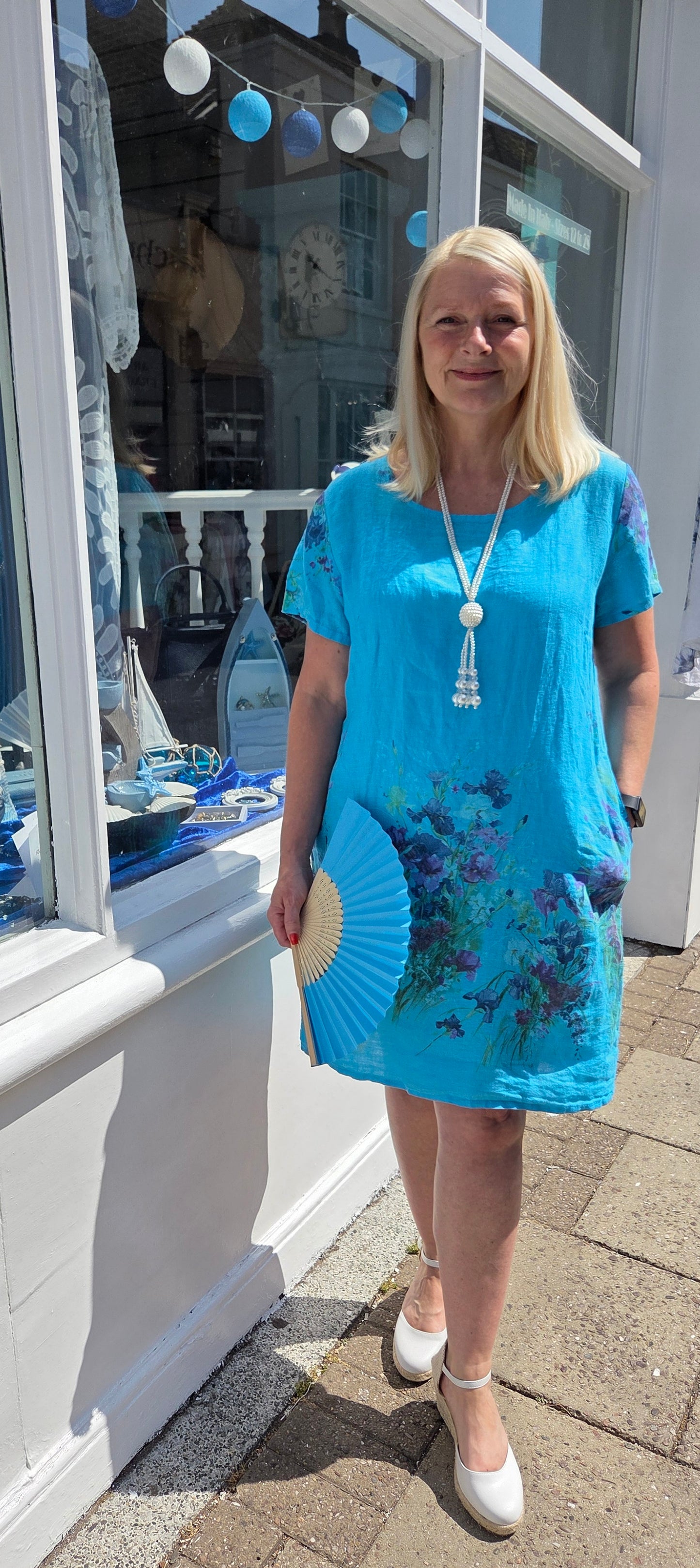 Linen Floral Dress