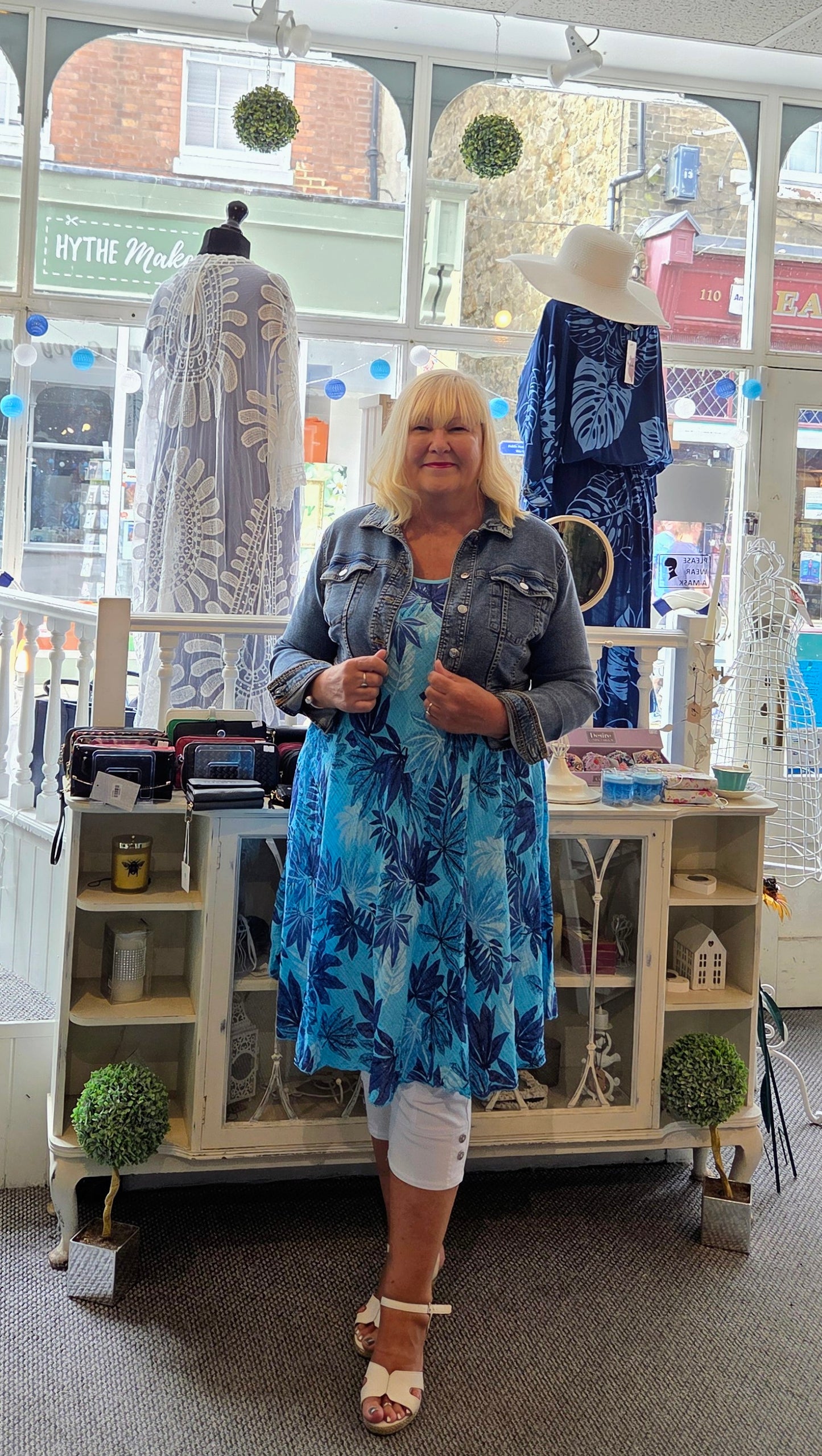 Cotton Sleeveless Tropical Leaf Dress Tunic