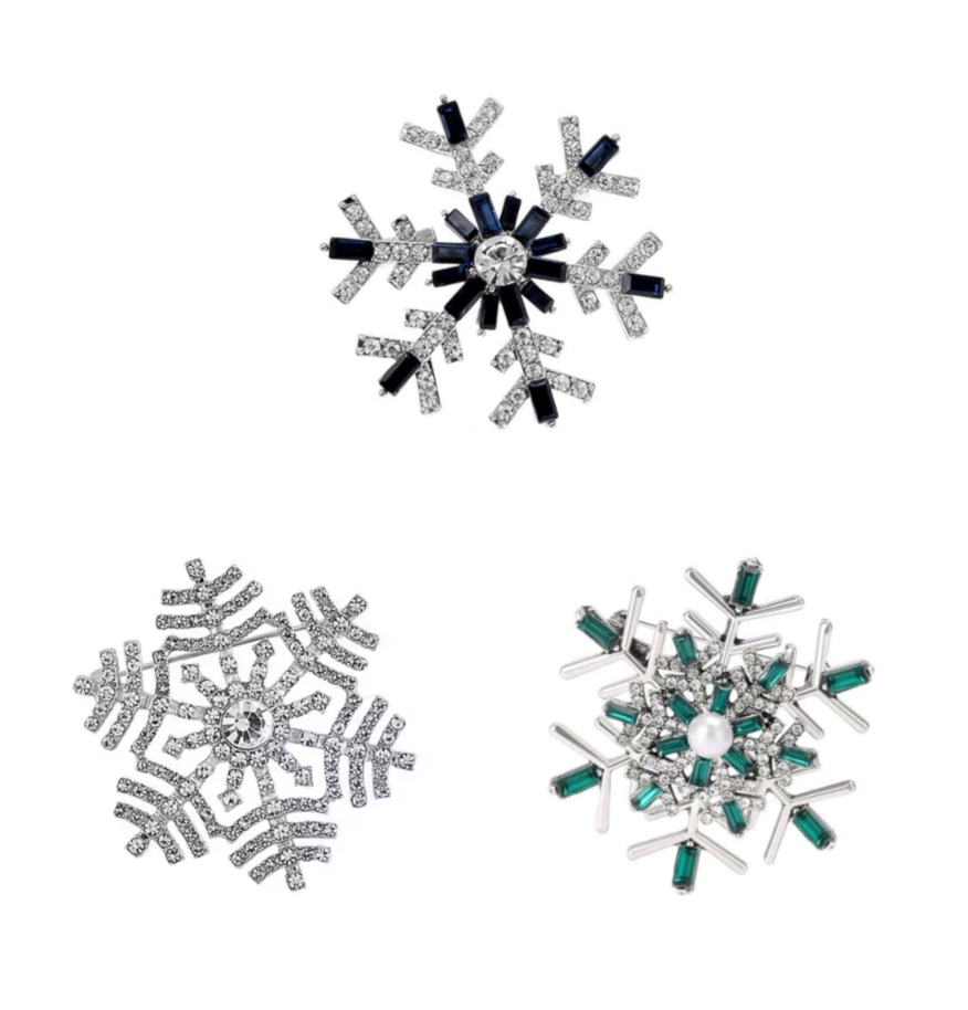 Christmas Snowflake Brooches
