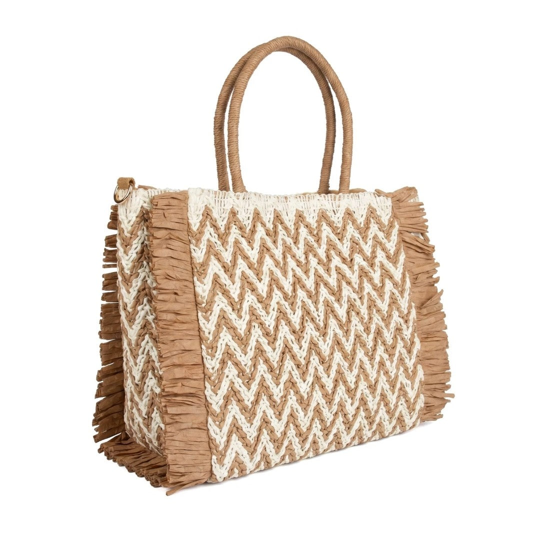 Rattan Zig Zag Bag