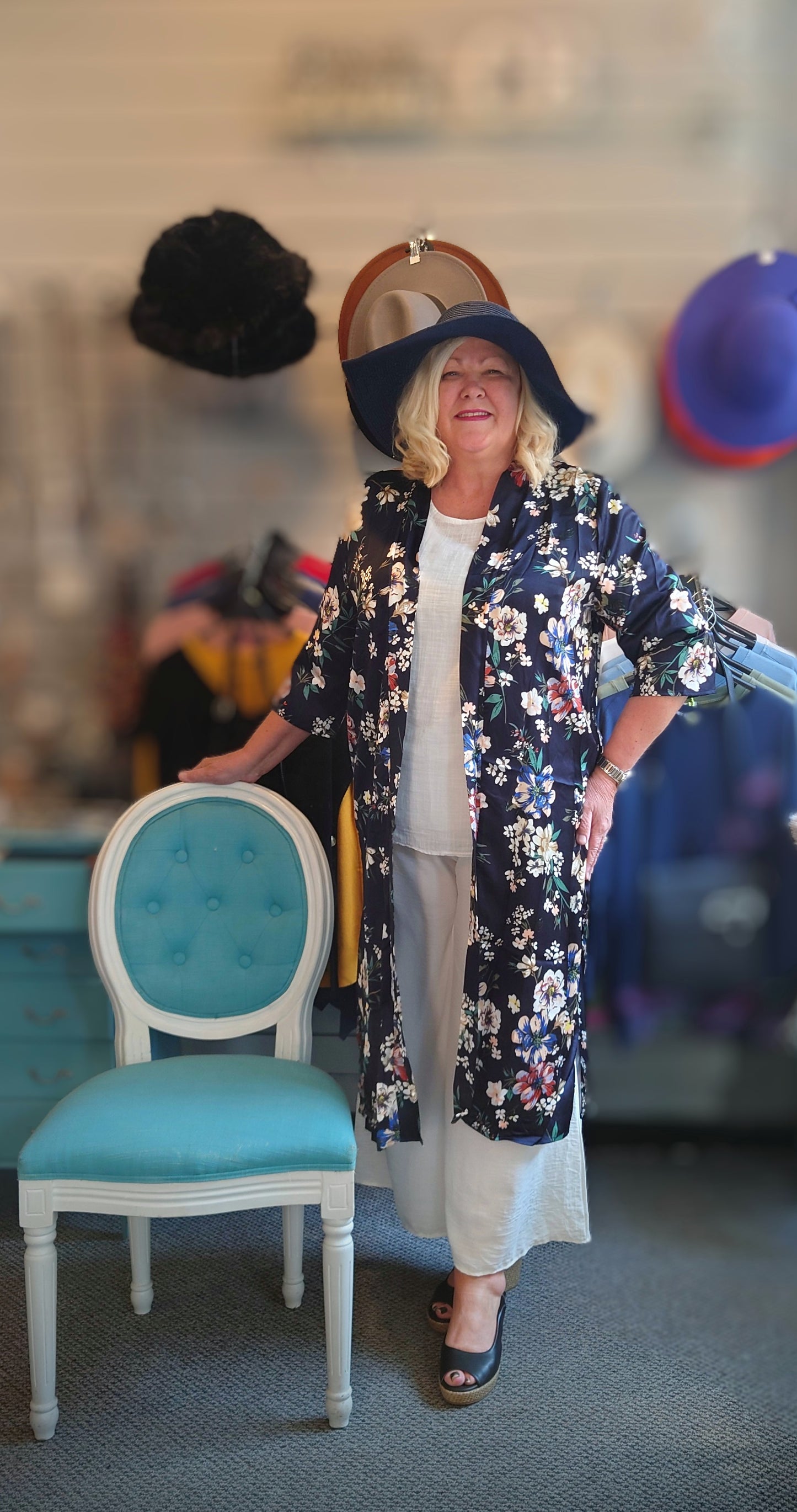 SALE - Blue Floral Kimono