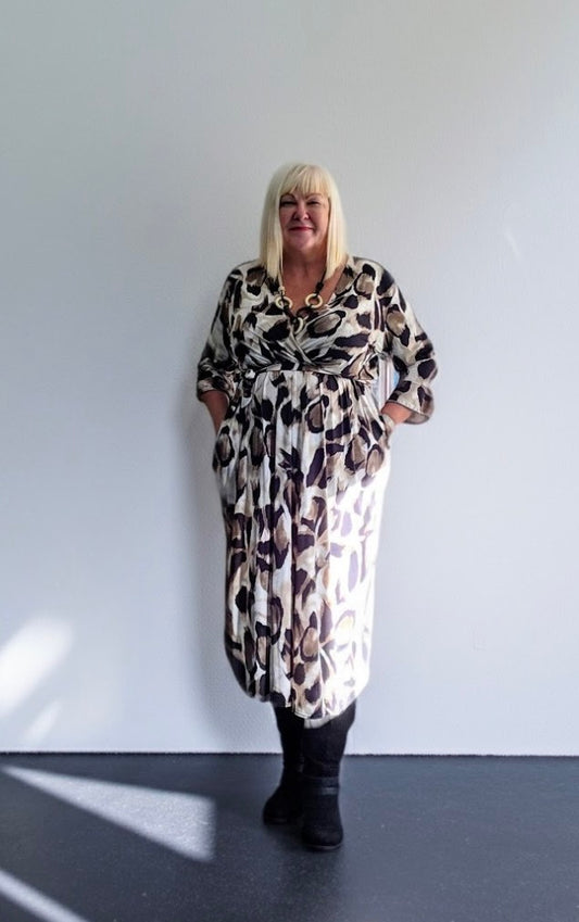 Large Print Leopard Print Dress