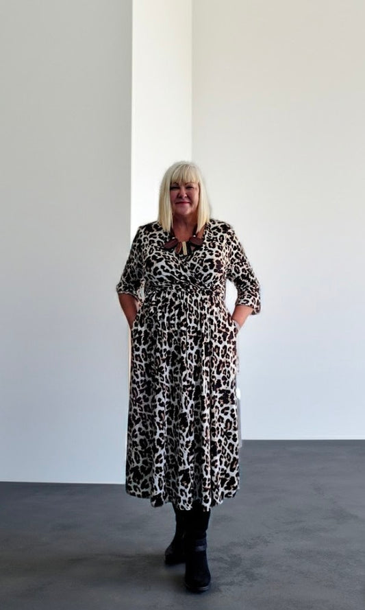 Leopard Print Midi Dress