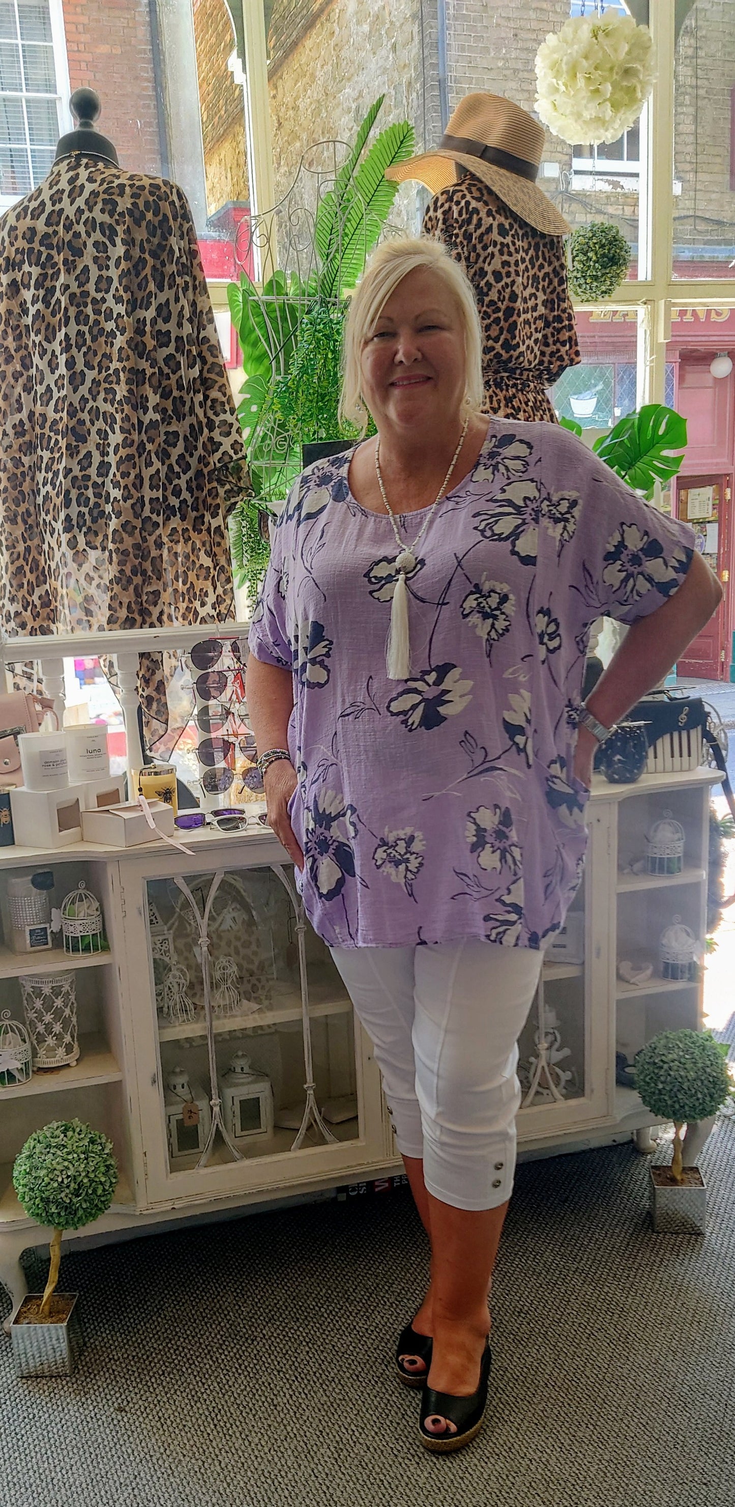 SALE - Cotton Floral Tunic with Pockets