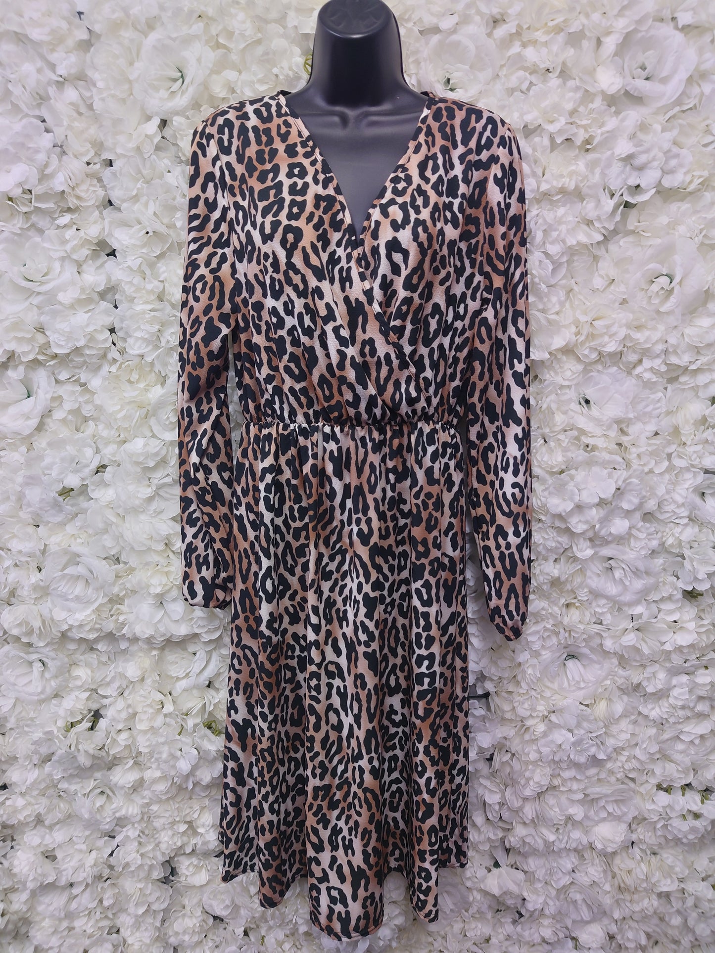 SALE - Animal Print Midi Dress Size 16