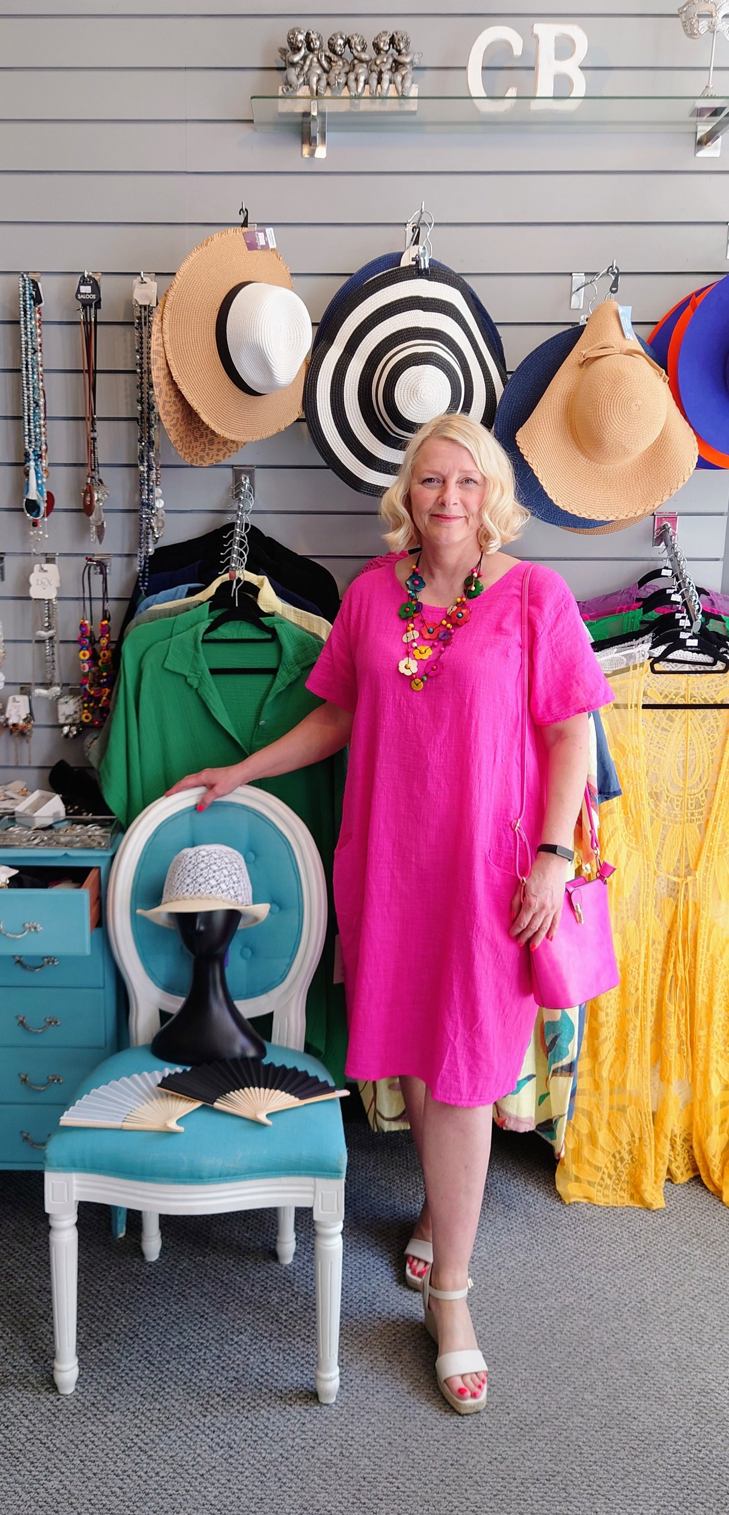 SALE - Cotton Midi Dress with Pockets