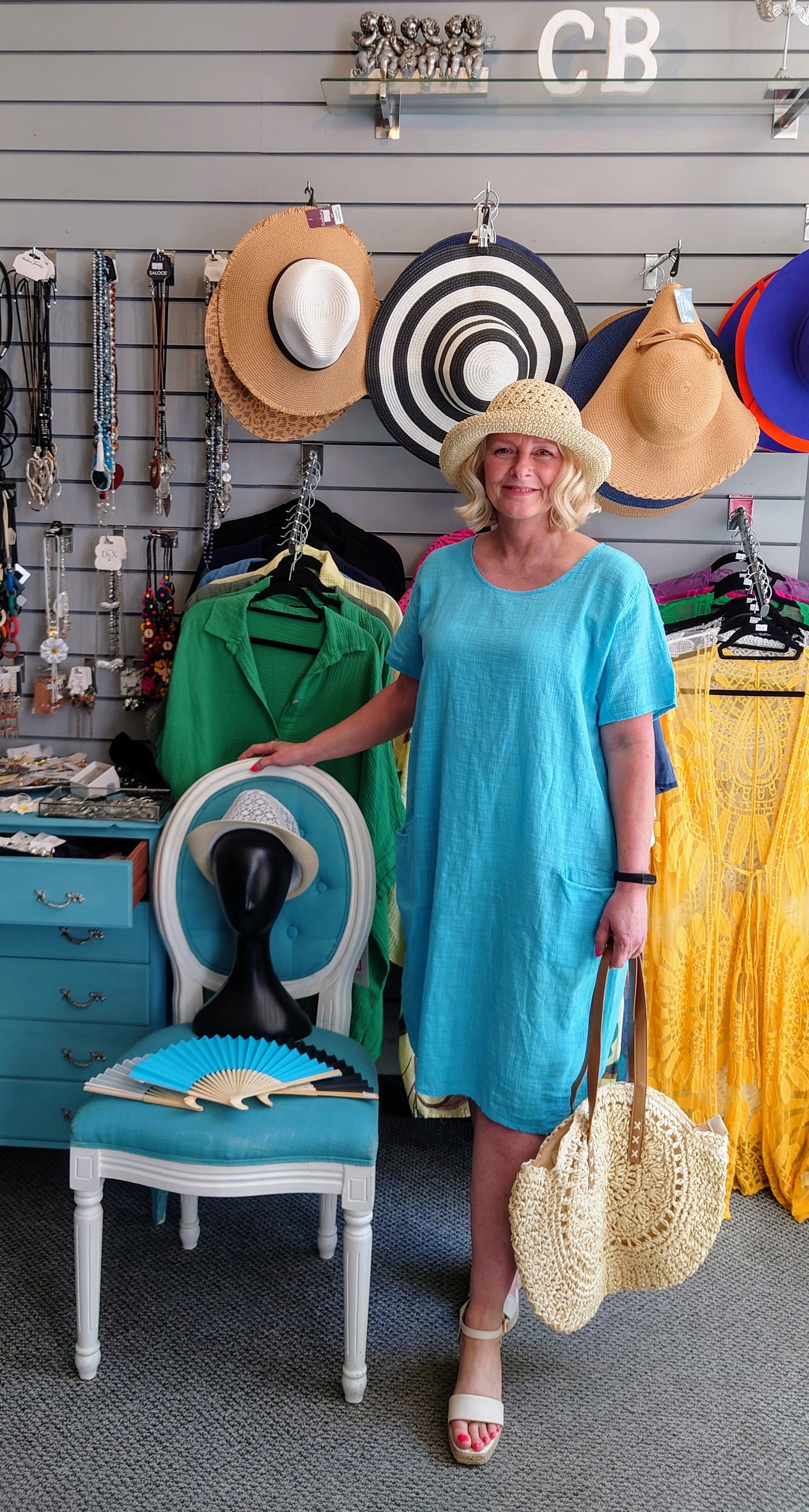 SALE - Cotton Midi Dress with Pockets