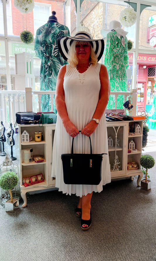 Pleated Sleeveless Dress