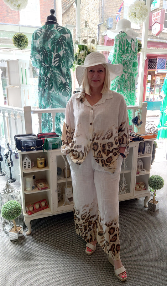 Animal Print Trouser Set