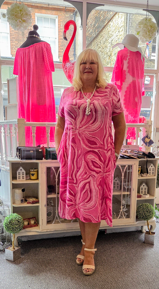 SALE - Floral Abstract Midi Dress