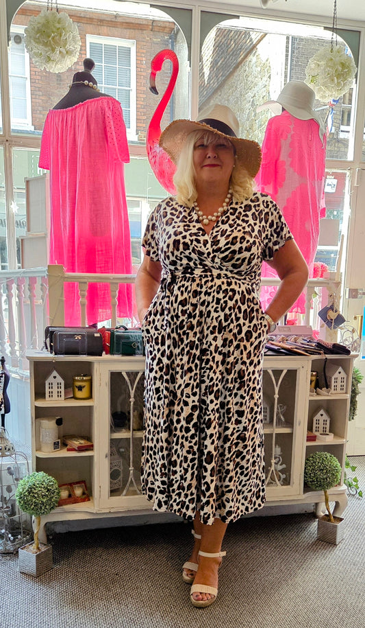 Leopard Print Midi Dress