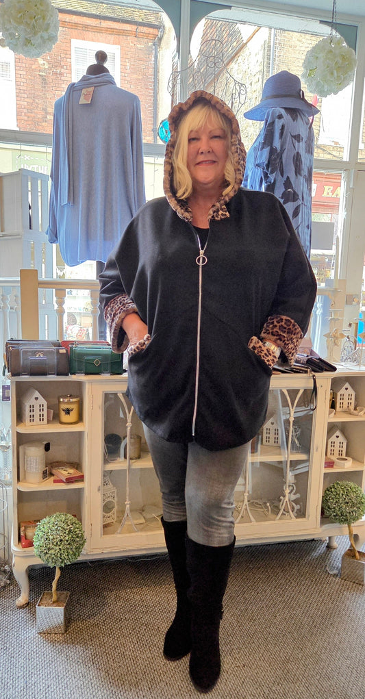 Faux Fur Trim Hooded Jacket