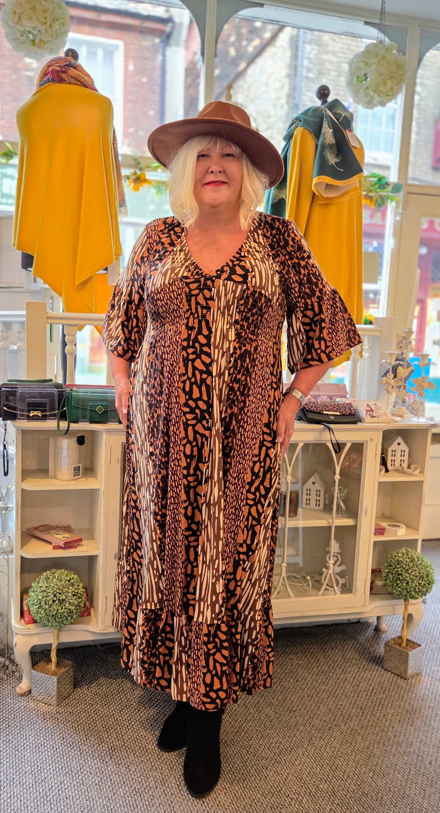 Leopard Mix Print Maxi Dress