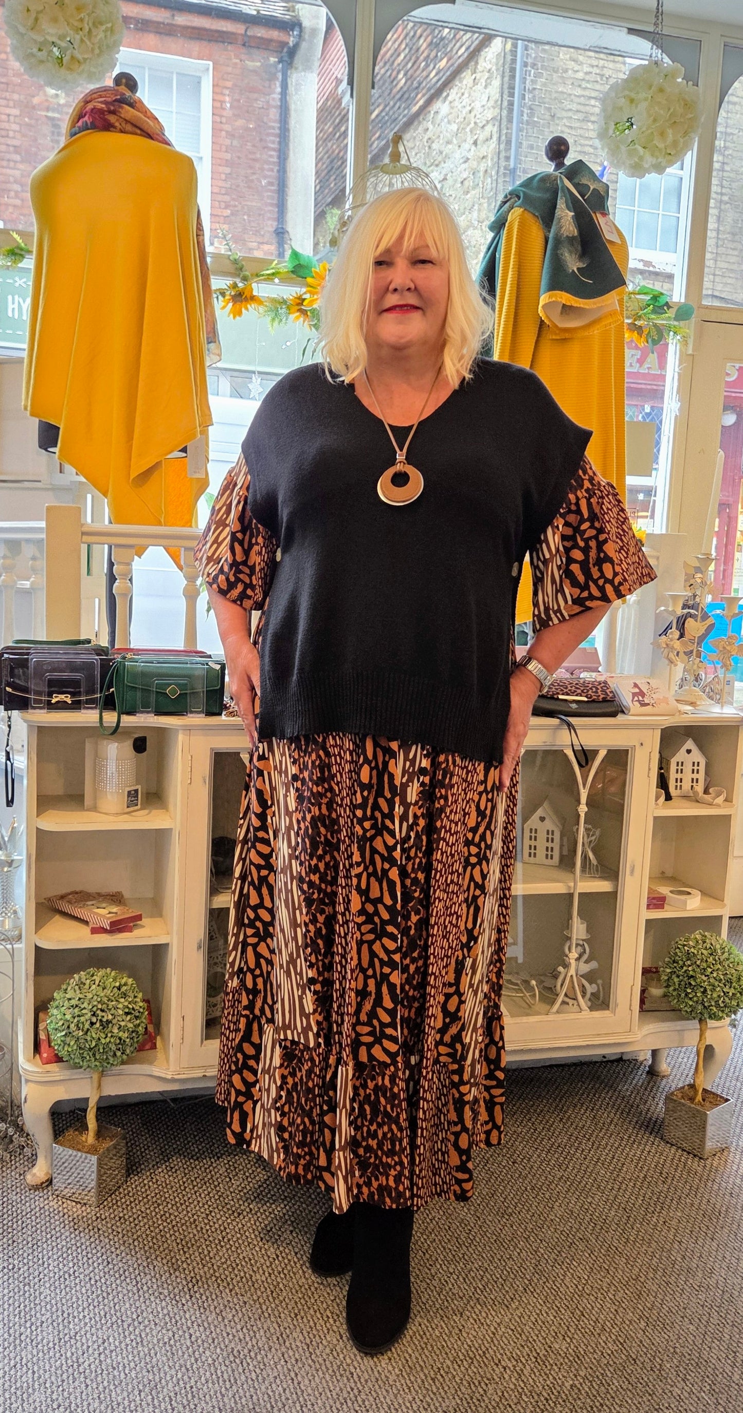 Leopard Mix Print Maxi Dress