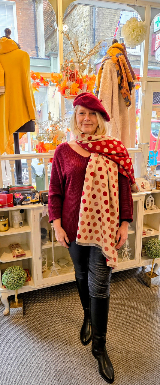 Spot Print Pashmina Scarf