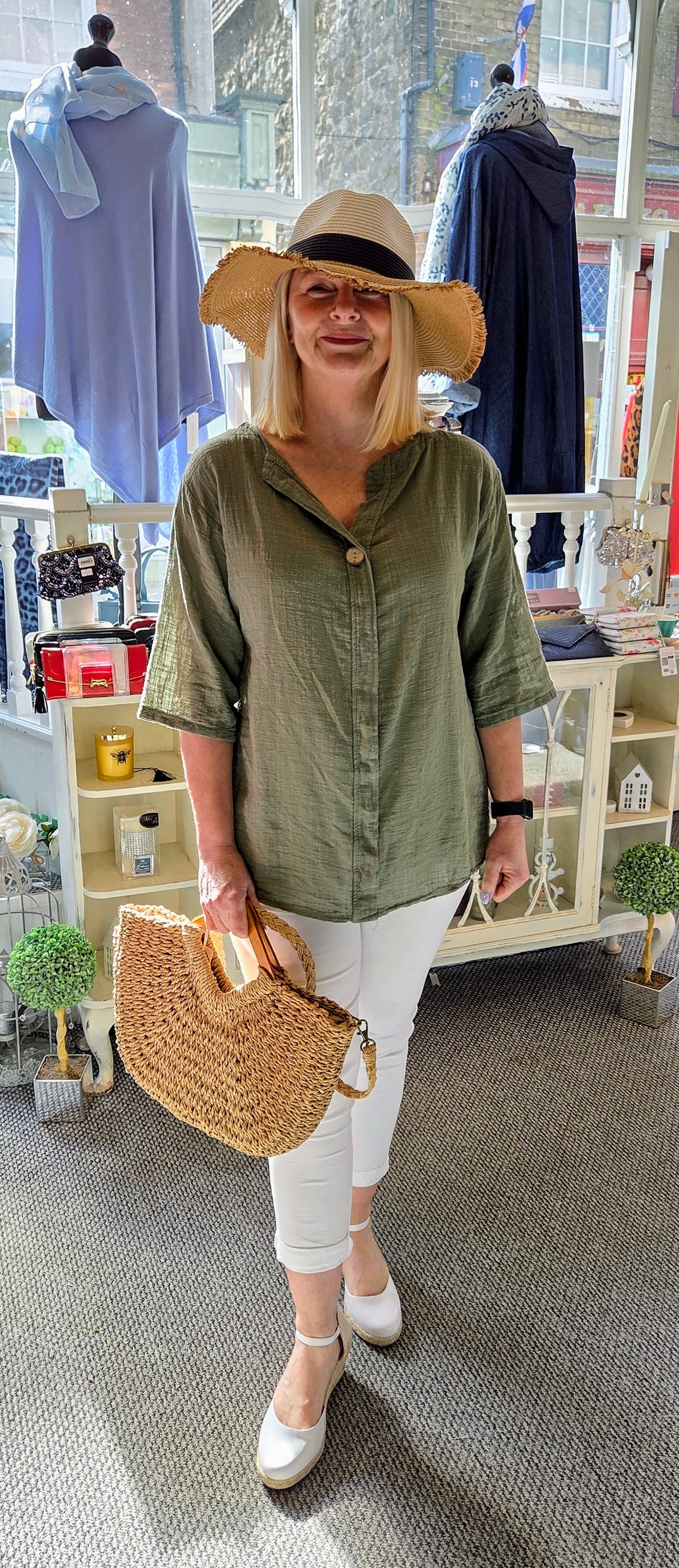 Cotton Button Detail Top
