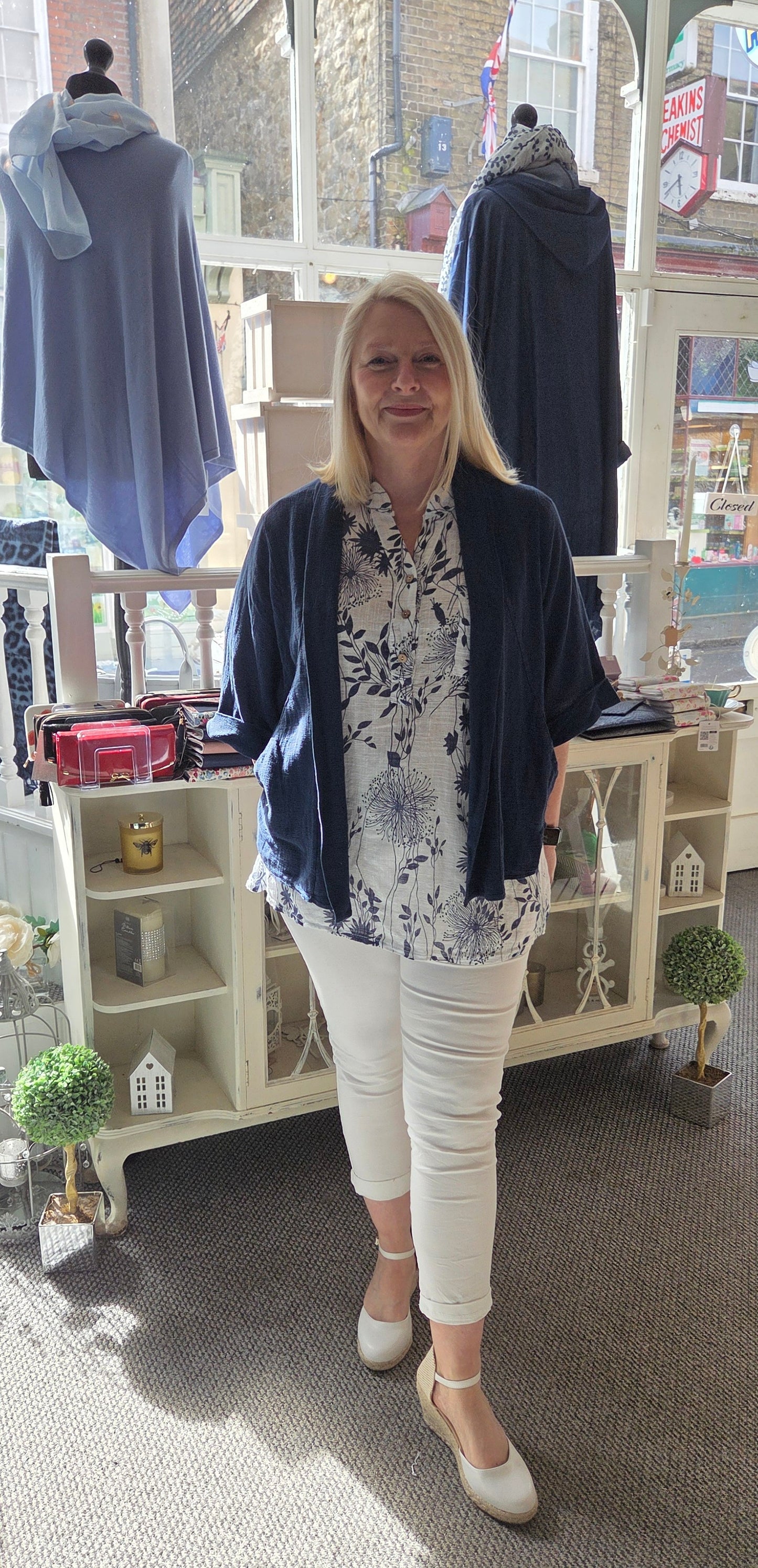 Cotton Floral Button Top