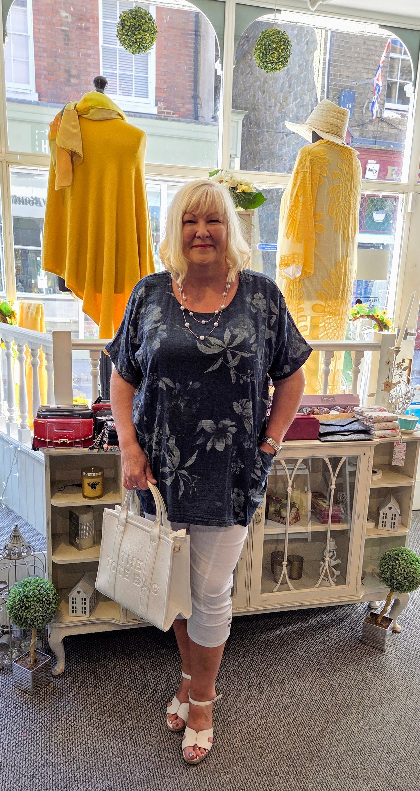 Cotton Floral Tunic with Pockets