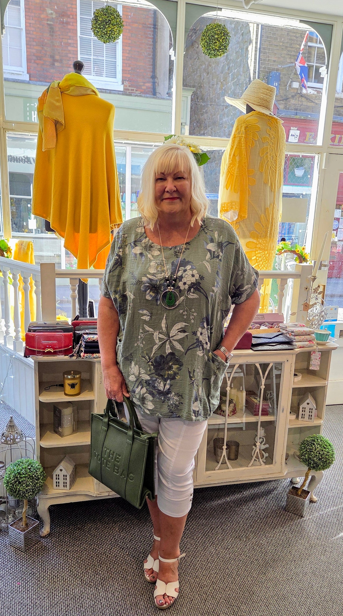Cotton Floral Tunic with Pockets