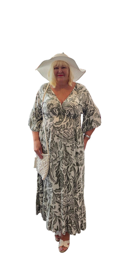 Tropical Print Dress