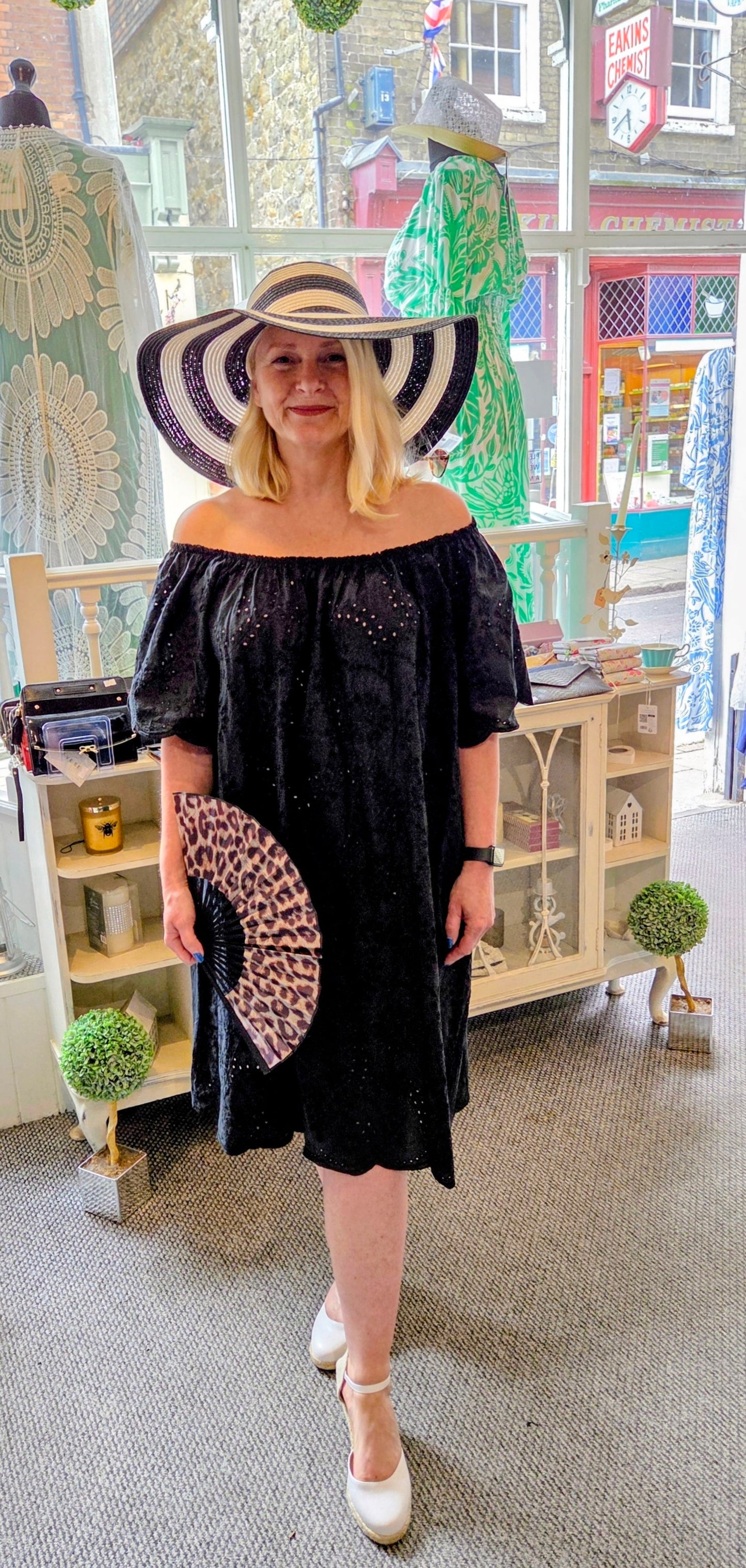Broderie Anglais Bardot Dress