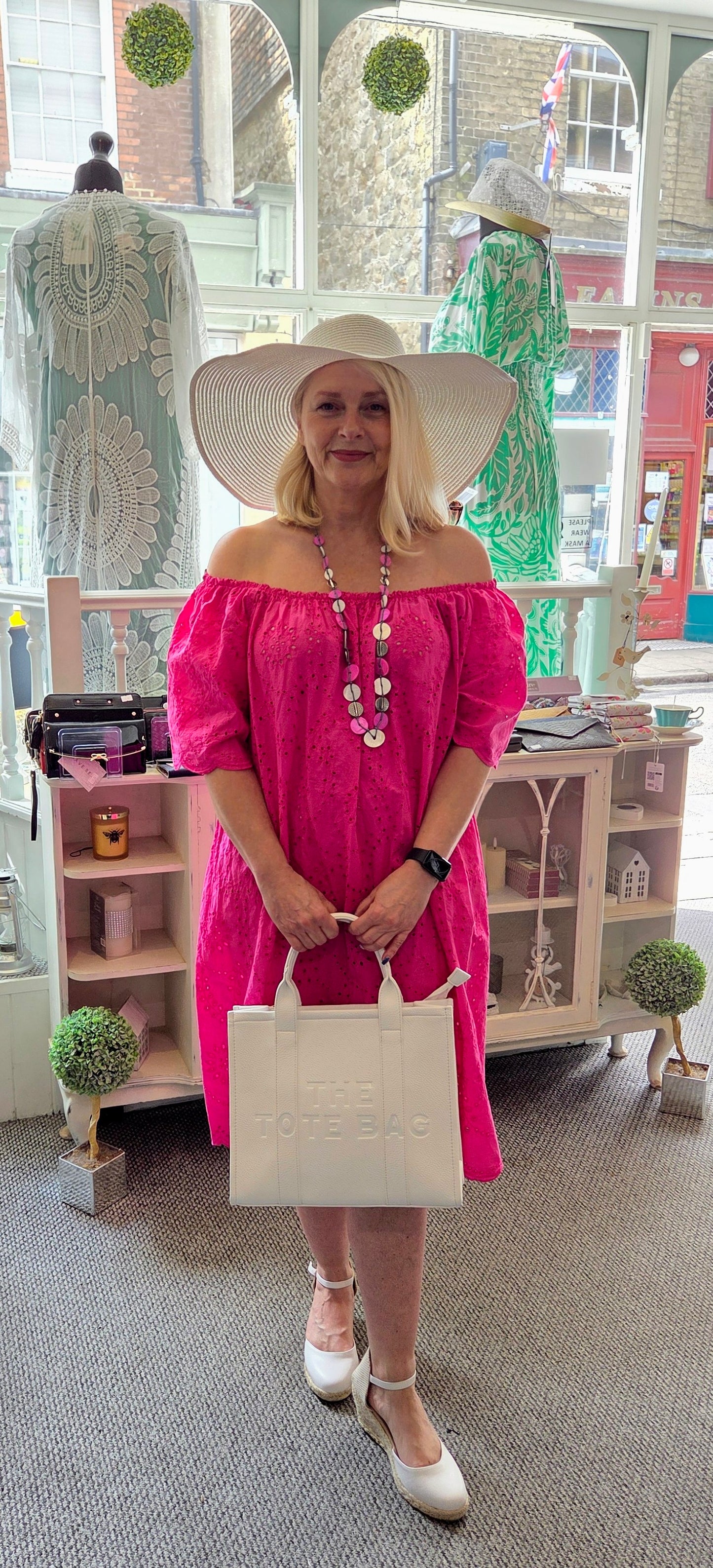 Broderie Anglais Bardot Dress