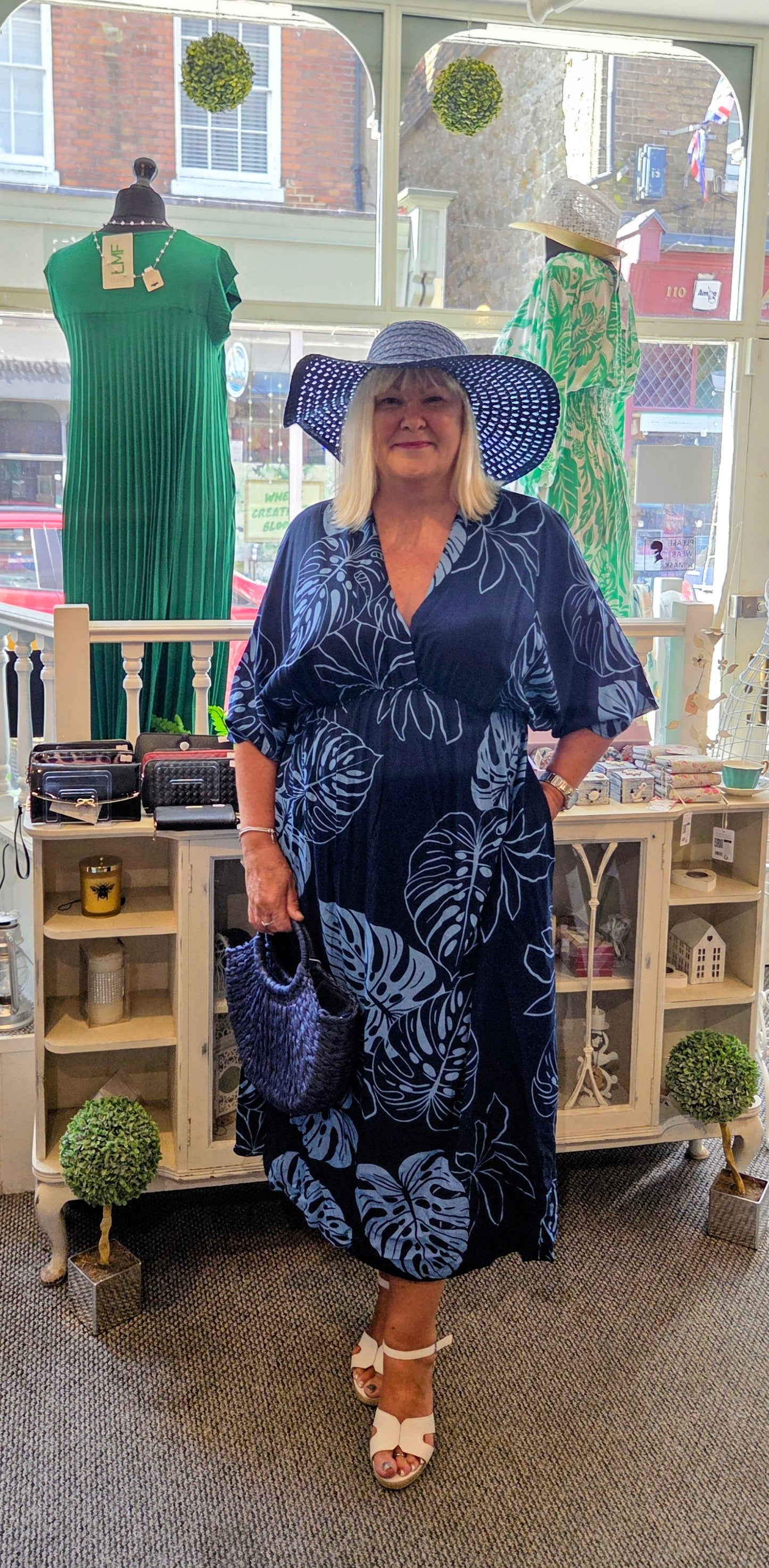 Tropical Leaf Print Dress