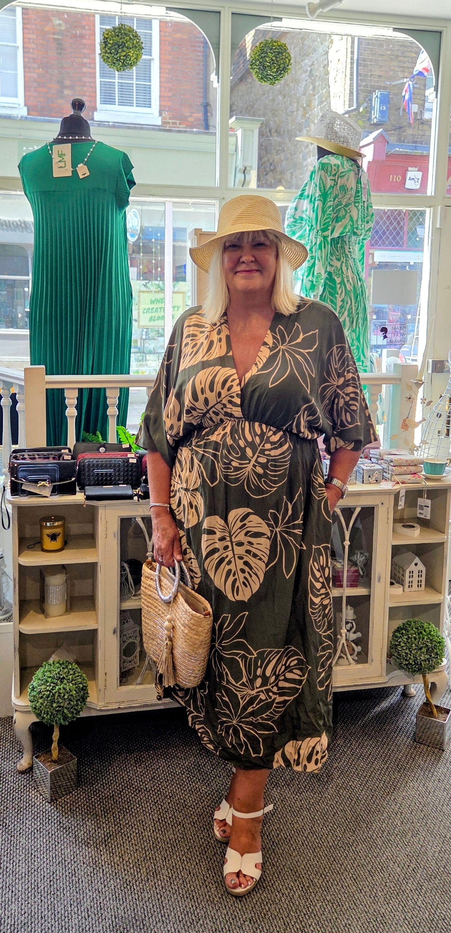 Tropical Leaf Print Dress