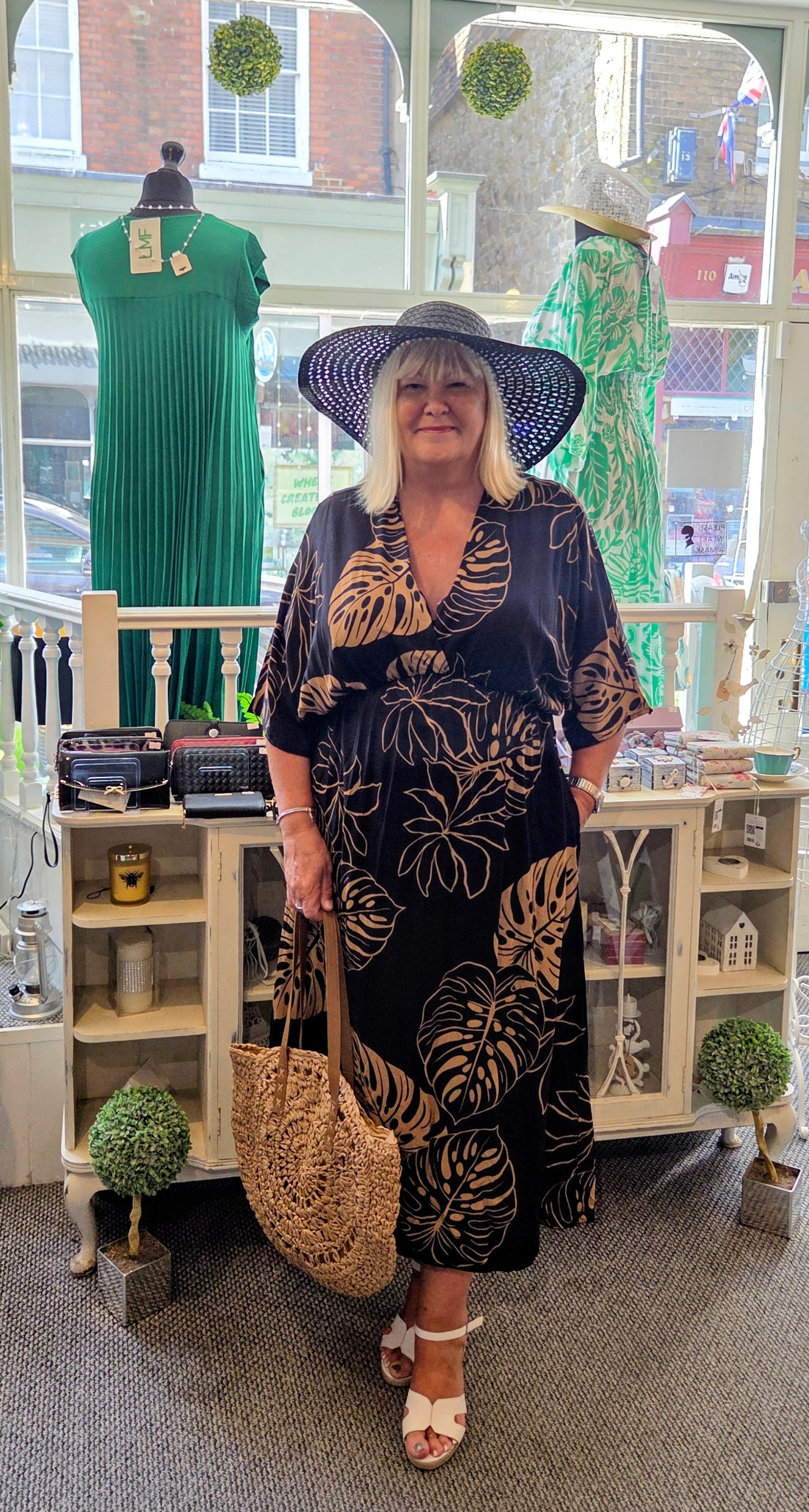 Tropical Leaf Print Dress