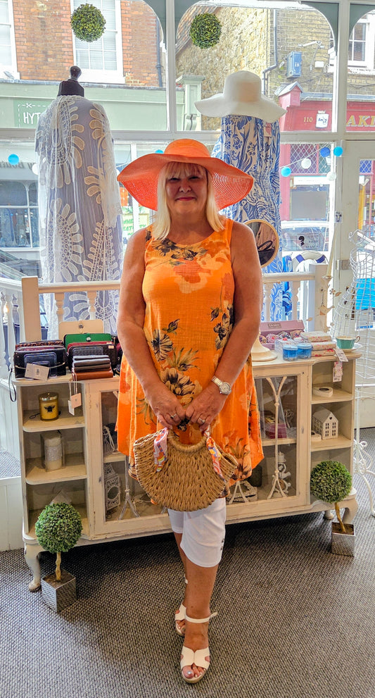 Floral Sleeveless Cotton Dress-Tunic
