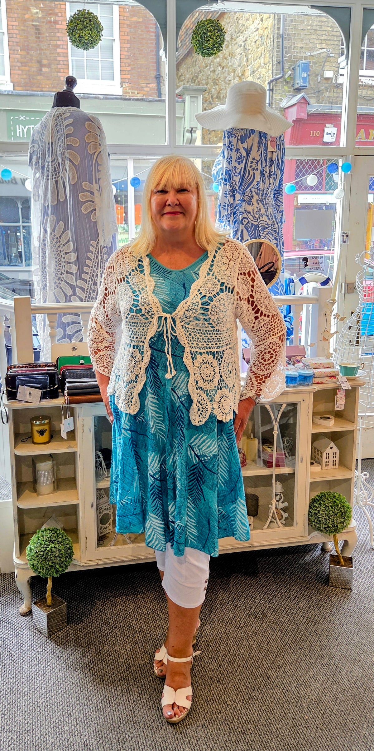 SALE - Tropical Leaf Print Dress Tunic