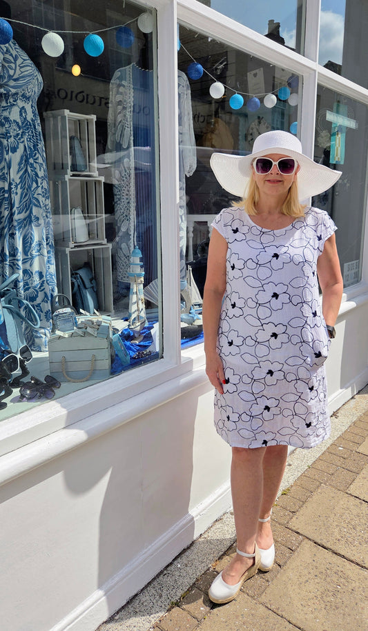 Embroidered Linen Dress
