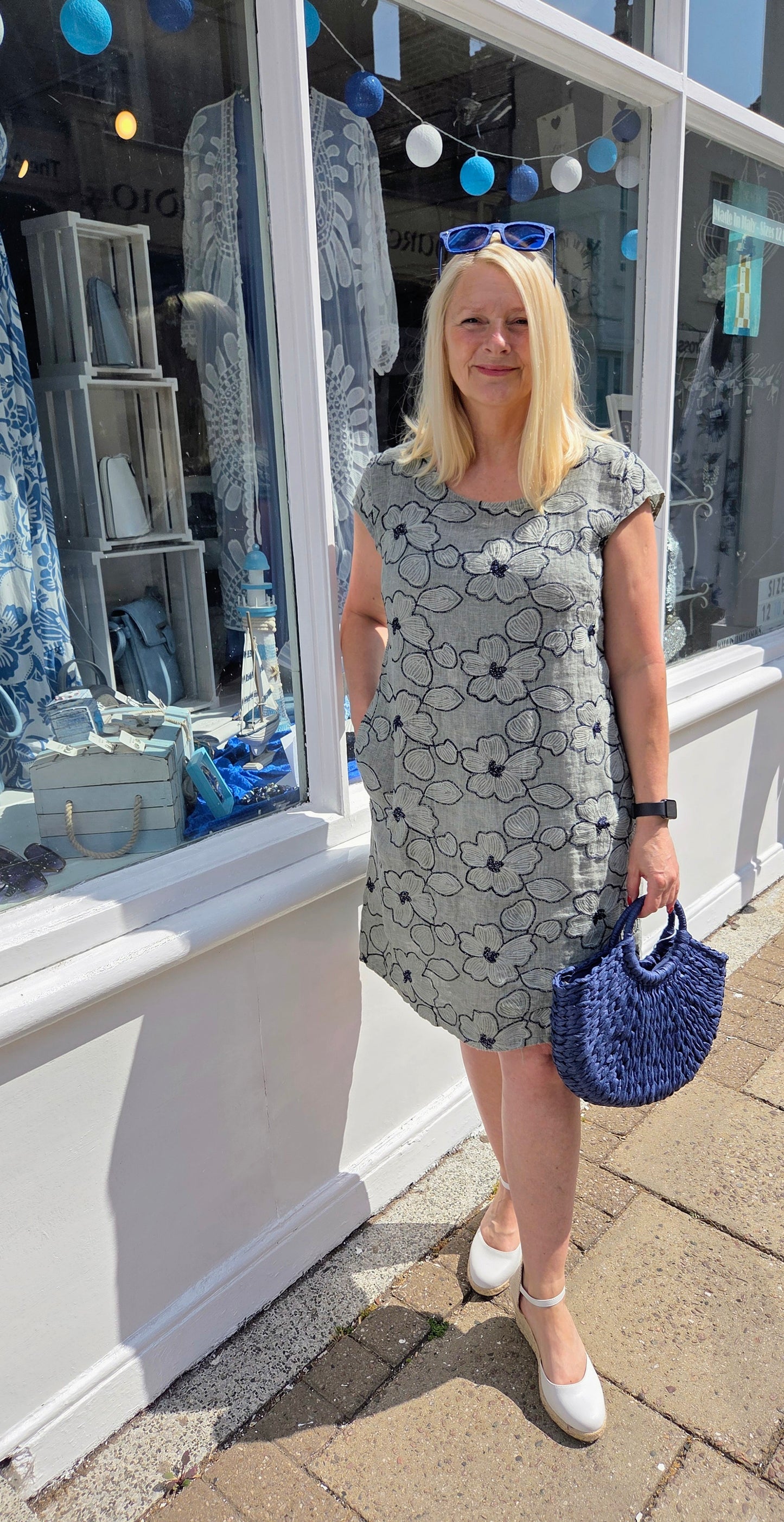 Embroidered Linen Dress