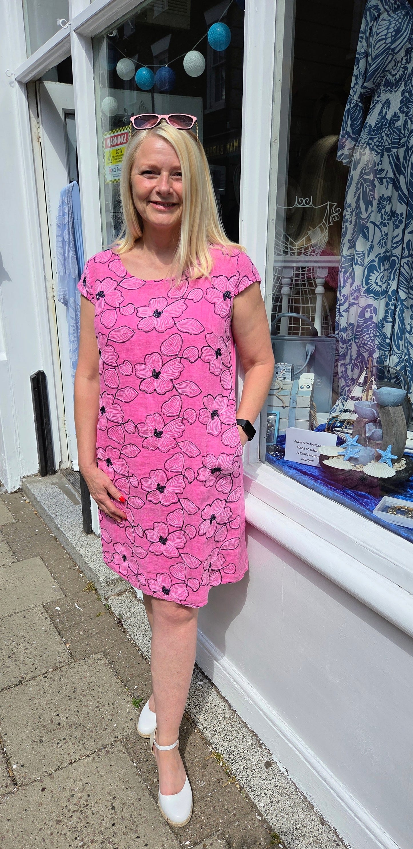 Embroidered Linen Dress