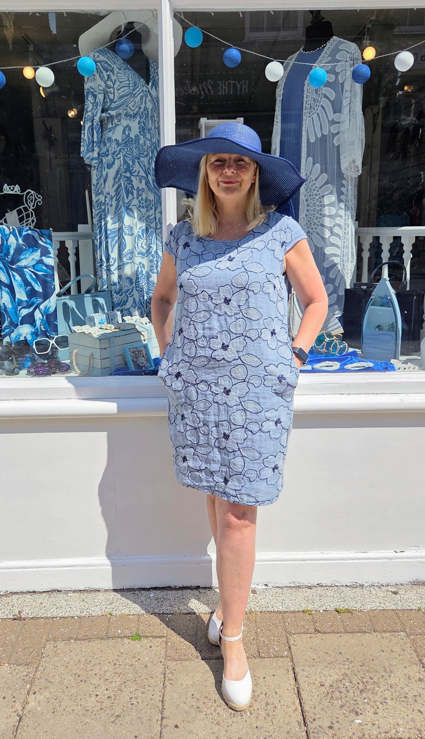 Embroidered Linen Dress