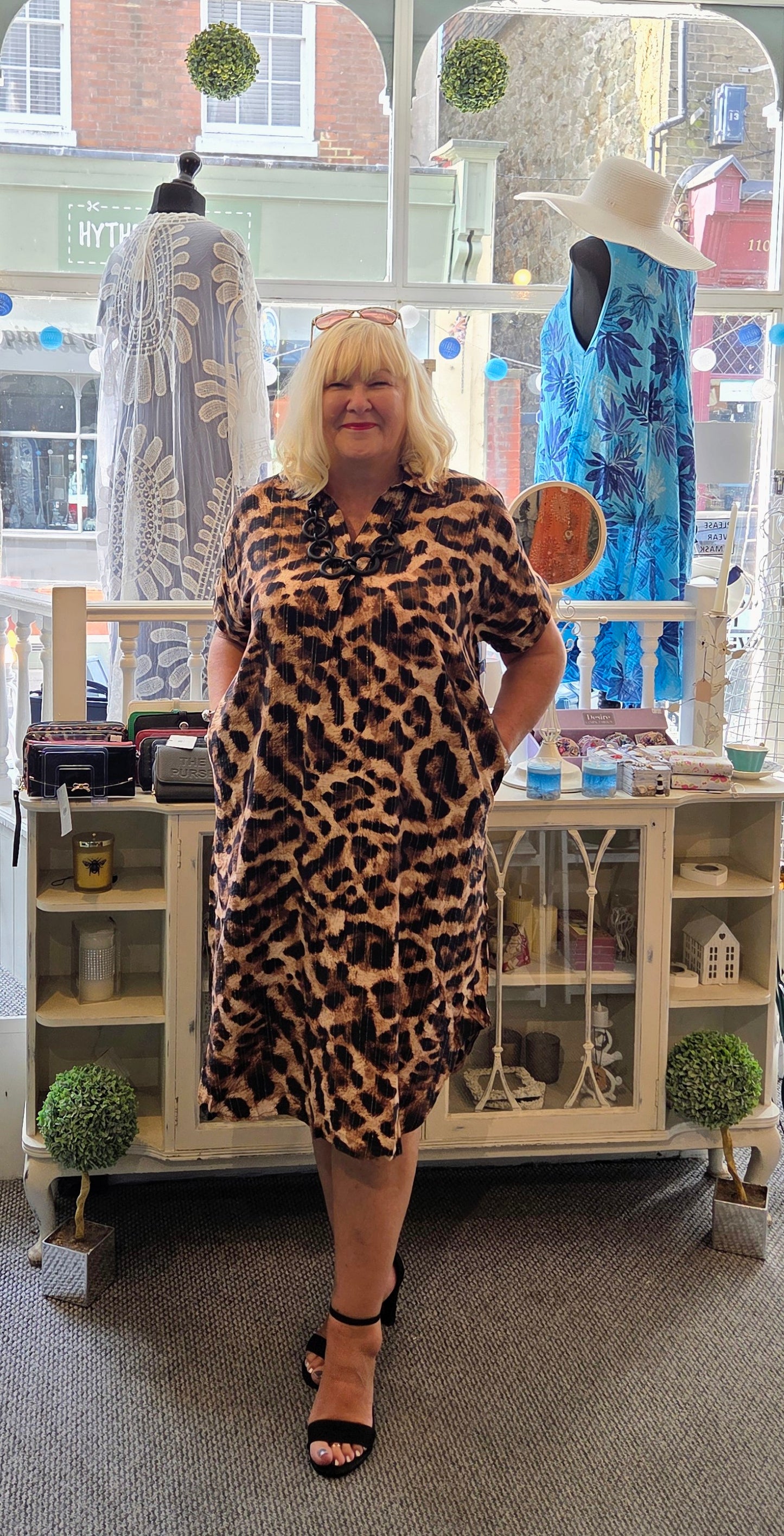 Leopard Print Collar Dress