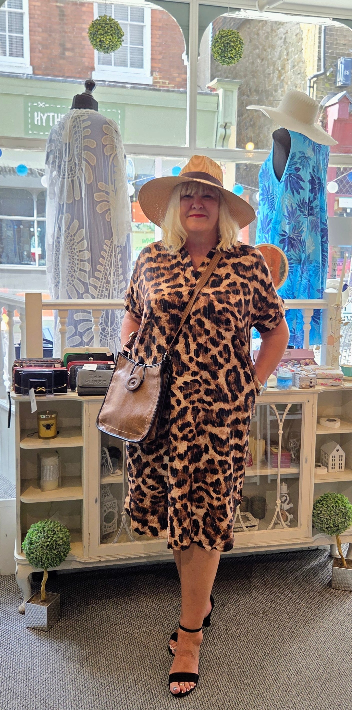 Leopard Print Collar Dress