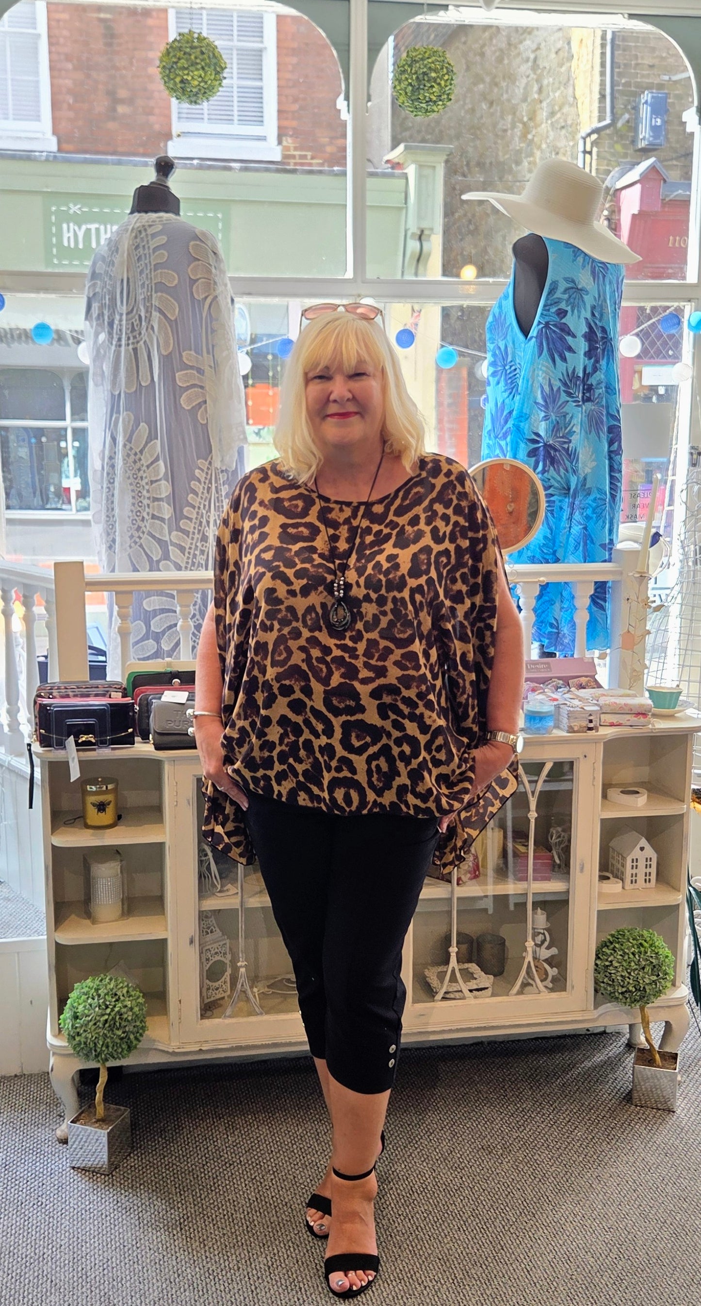 Leopard Print Chiffon Top