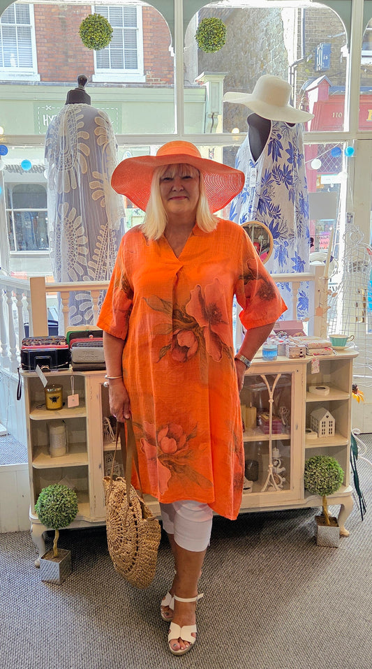 SALE - Flower Shirt Dress Tunic