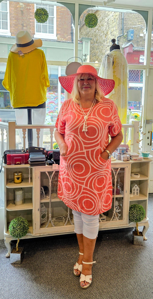 Abstract Cotton Dress Tunic