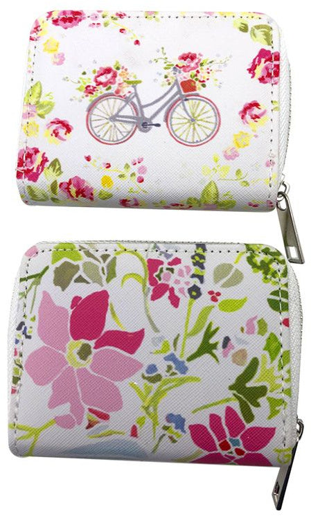 Flower & Bycicle Print Purse