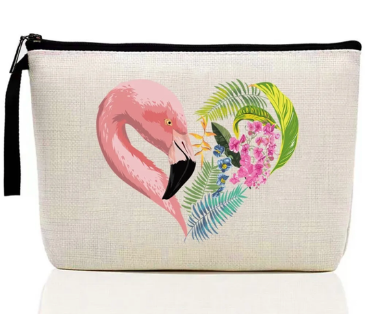 Make Up Bags - Heart of Flamingo