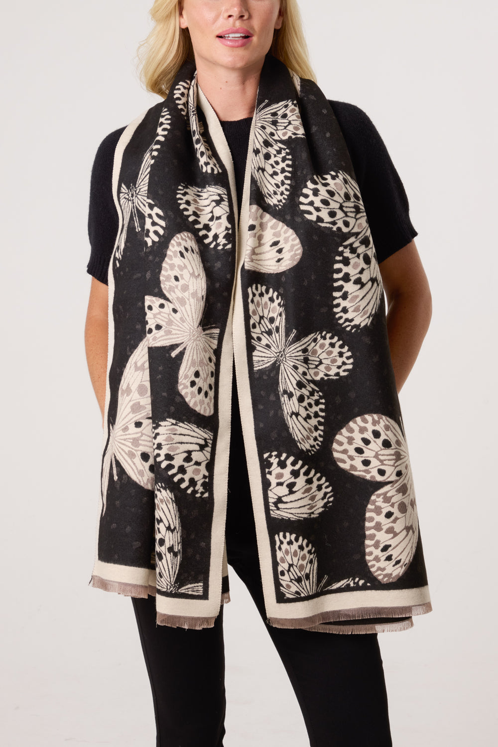 Butterfly Print Pashmina Scarf