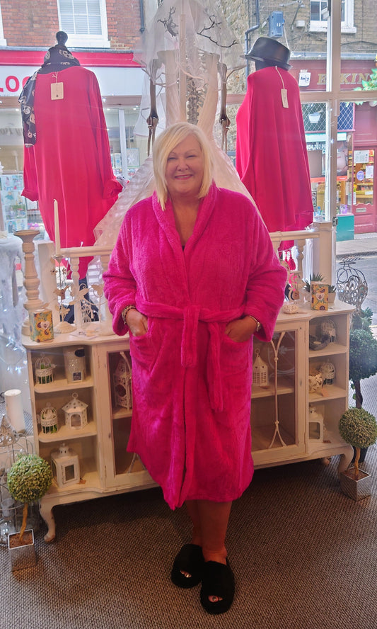 SALE - Cosy Pink Dressing Gown - Sizes 18-24