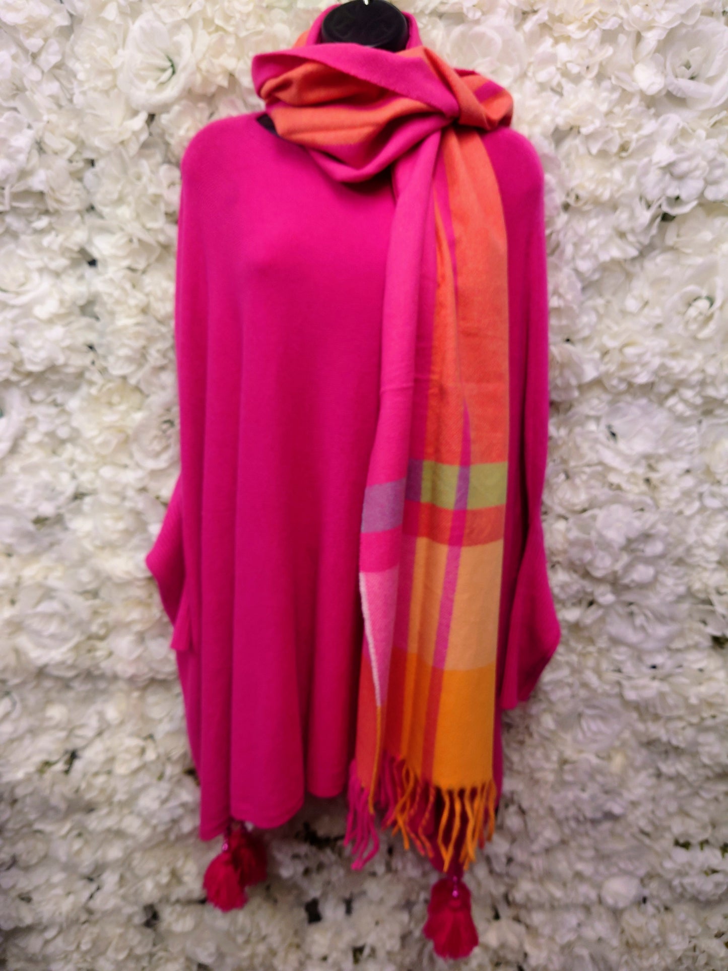 Pink Checked Scarf