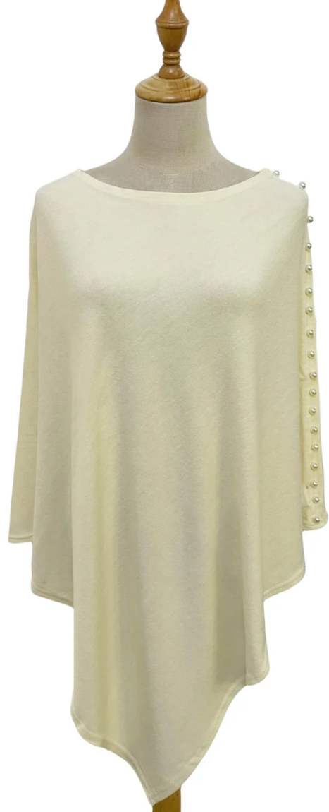 Pearl Detail Poncho