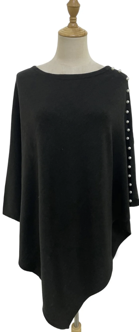 Pearl Detail Poncho